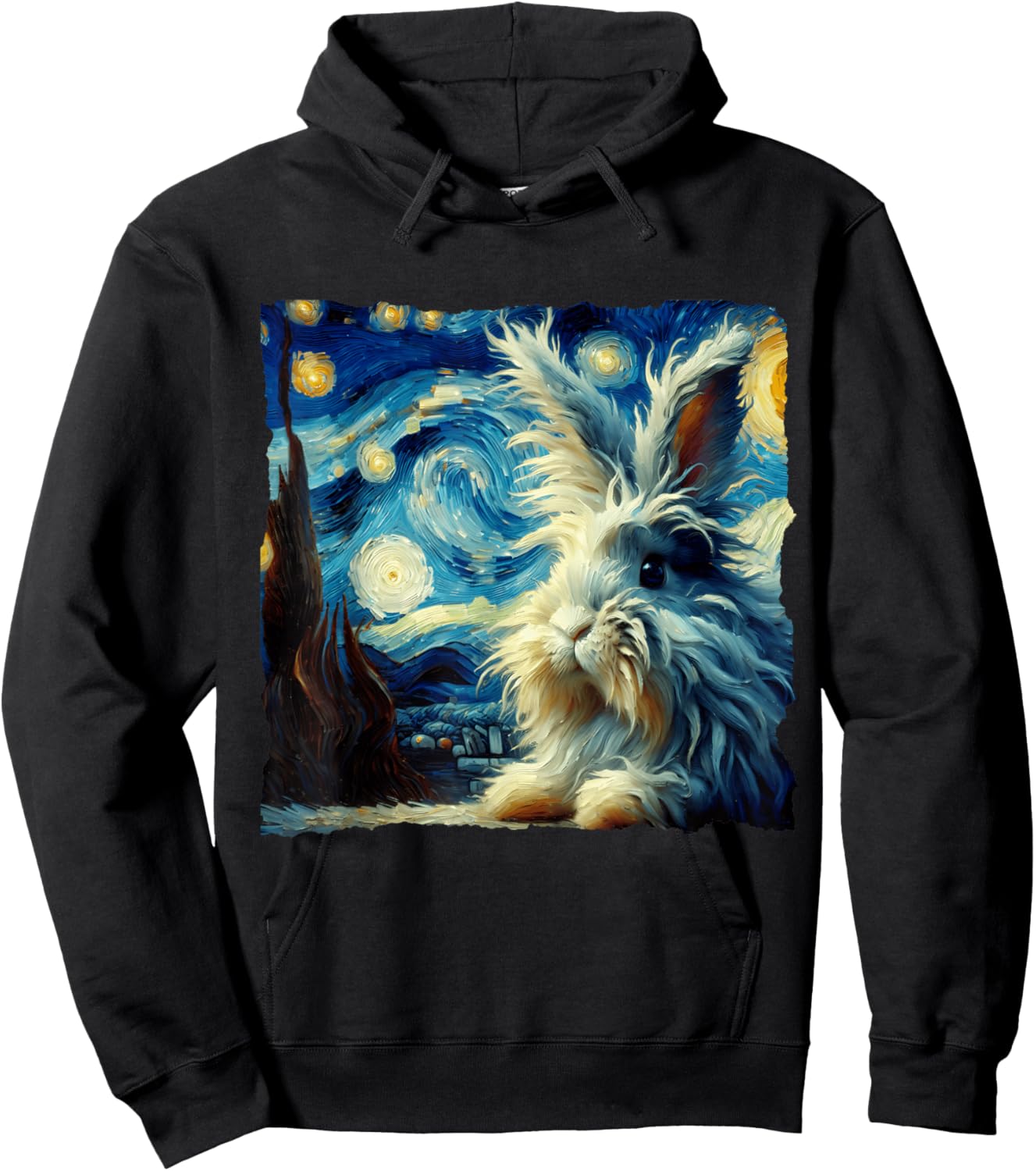 Lionhead Rabbit Starry Night Lionhead Rabbit Hoodie - Hoodie | Black