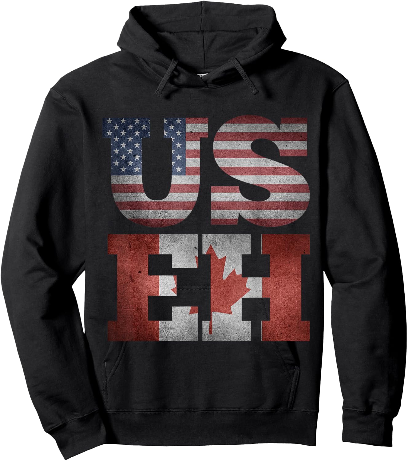 USEH Flag Funny American Canadian friends citizenship party Hoodie - Hoodie | Black