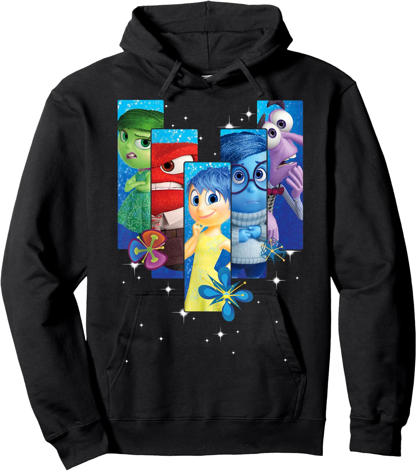 Disney Pixar Inside Out Riley's Emotions Box Up Panels Hoodie - Hoodie | Black