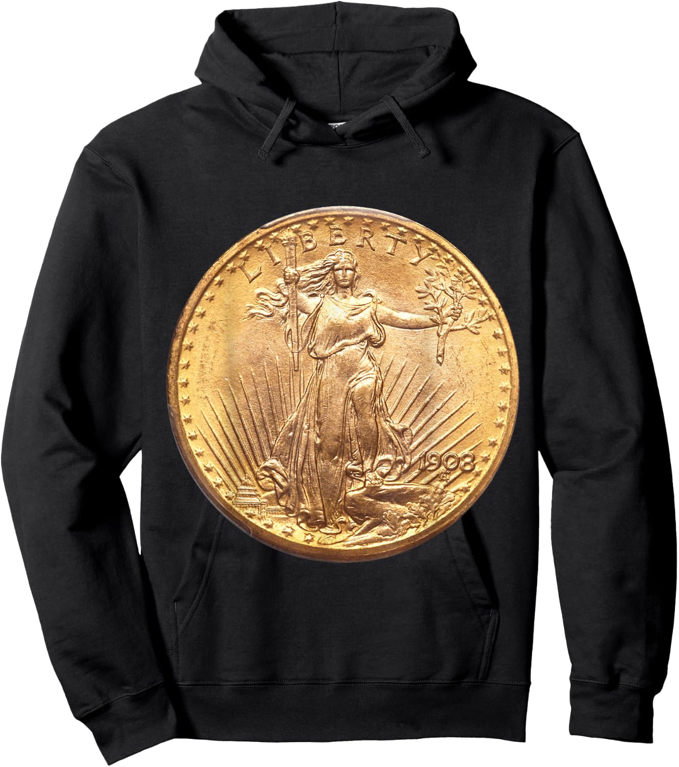 Saint-Gaudens Gold Double Eagle Coin Collecting Hoodie - Hoodie | Black