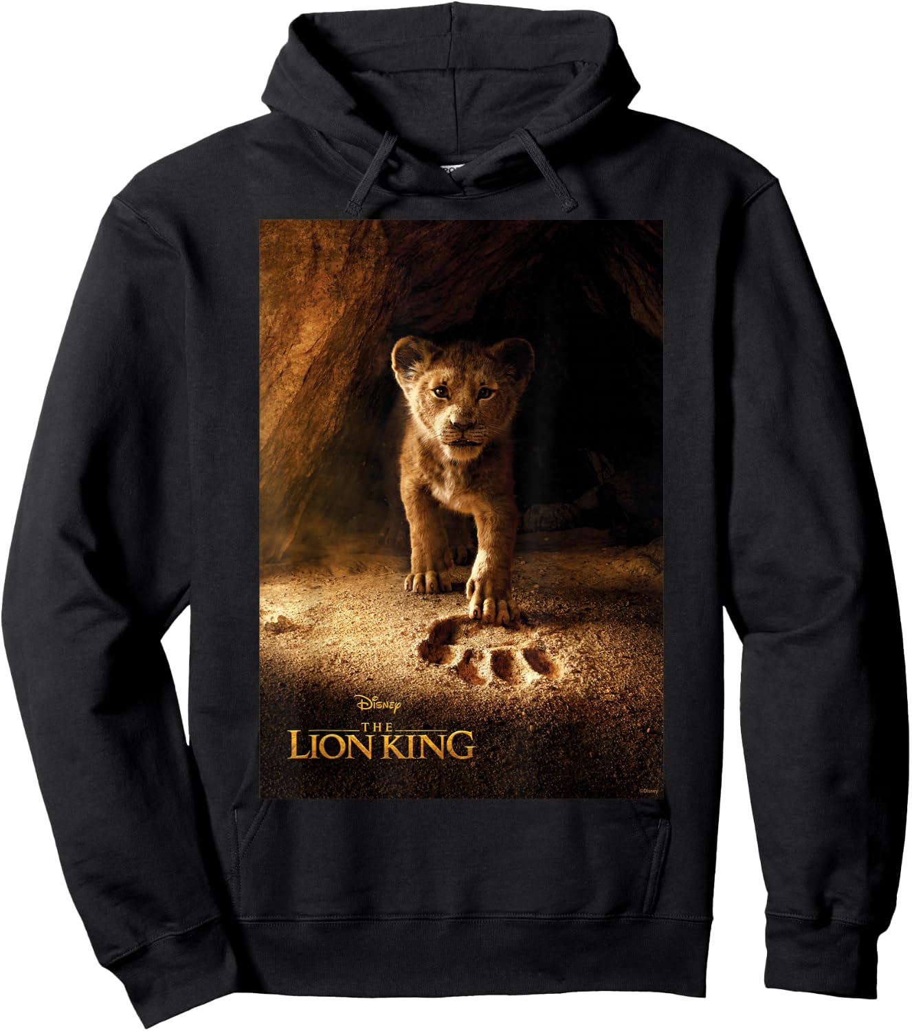 Disney The Lion King Live Action Simba Paw Fill Movie Poster Hoodie - Hoodie | Black