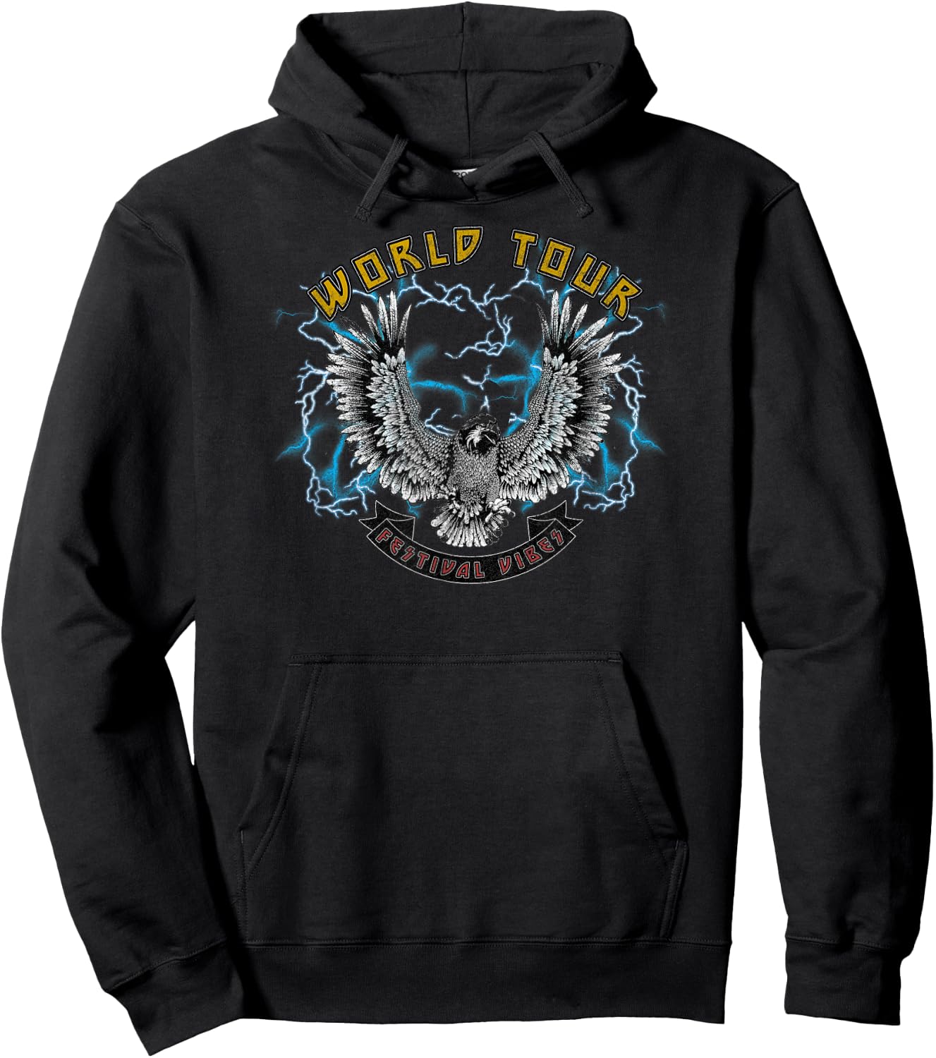 Lightning Eagle World Tour Festival Vibes Hoodie - Hoodie | Black