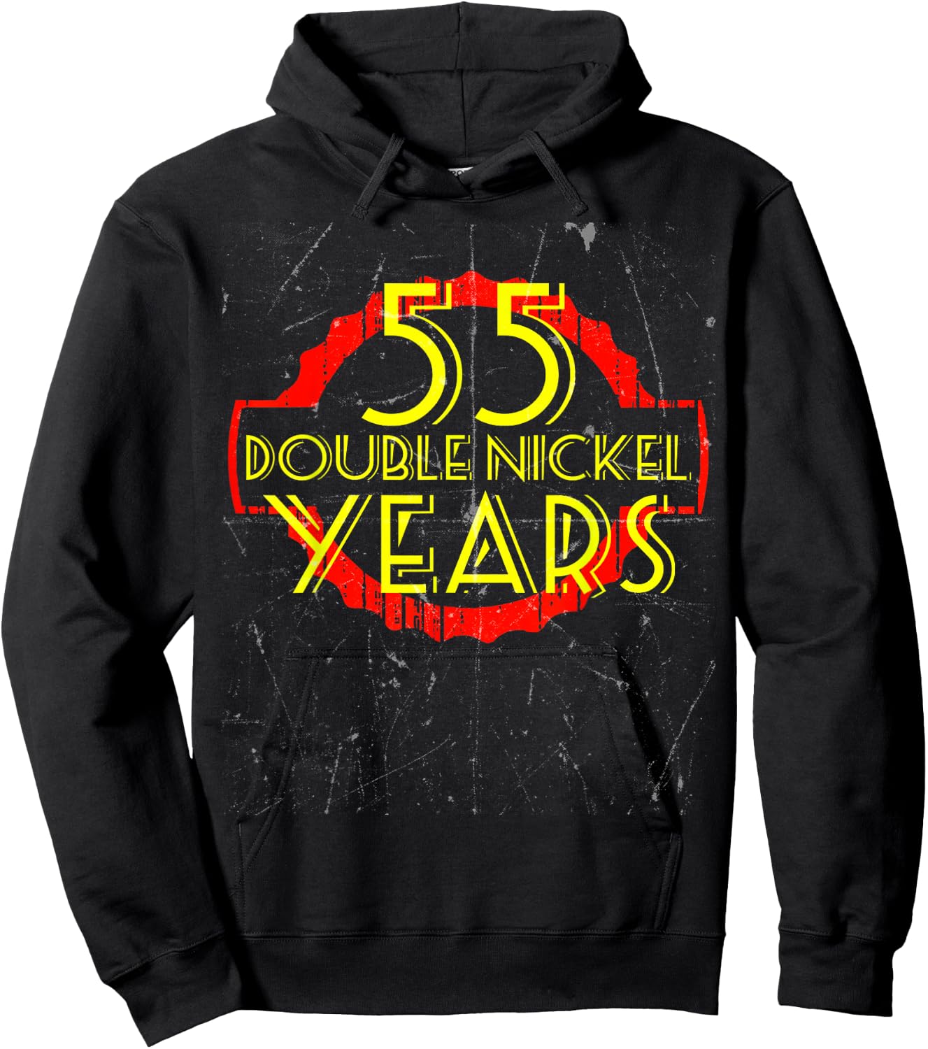 55 Year Old Birthday Shirt Double Nickel Distressed Hoodie - Hoodie | Black