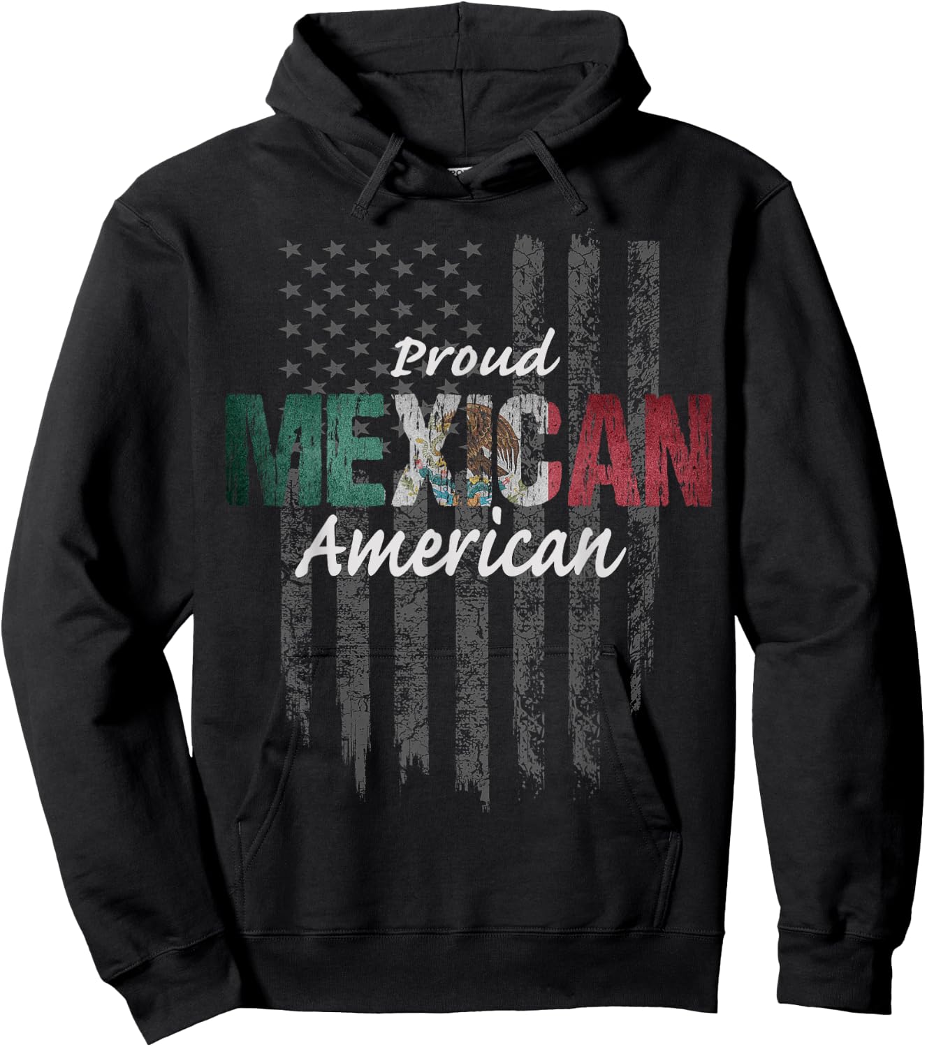 Mexican American Shirt - Proud Mexican American Hoodie - Hoodie | Black