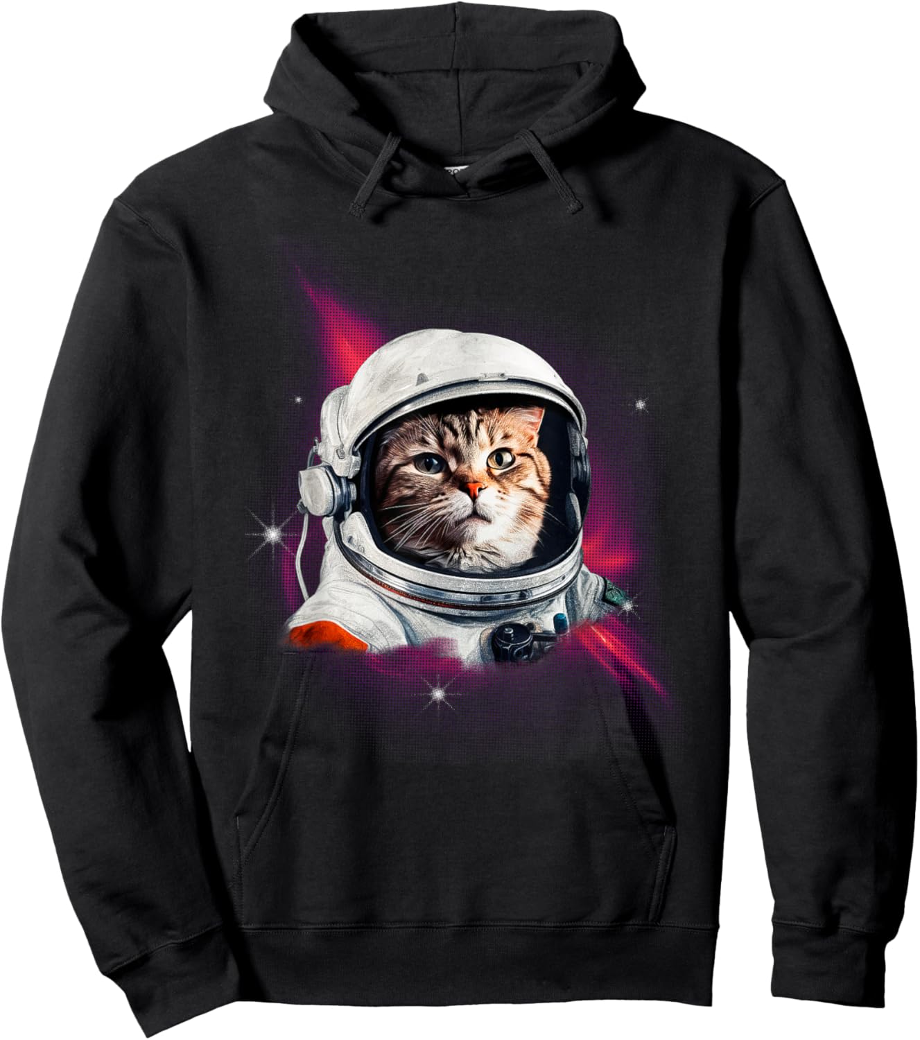 Astro Cat Exploration Space Odyssey Men Women Hoodie - Hoodie | Black