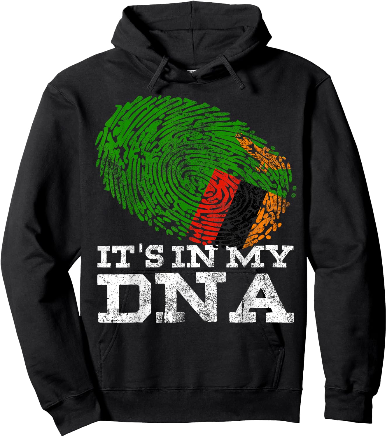 It's In My DNA Zambian African Colors Gifts Cool Zambia Flag Hoodie - Hoodie | Black