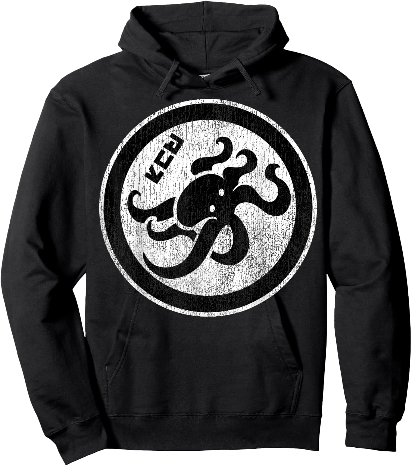 Splatoon Octopus Circle Kanji Distressed Logo Hoodie - Hoodie | Black