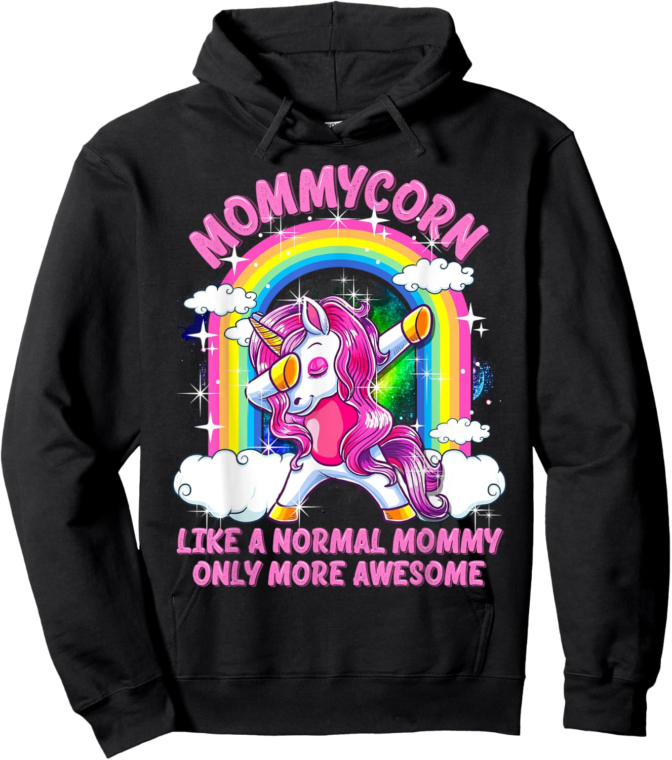 Mommycorn Like A Normal Mommy Only More Awesome Unicorn Hoodie - Hoodie | Black