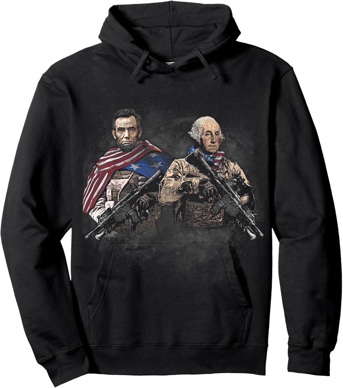 Presidential Soldiers: Abraham Lincoln and George Washington Hoodie - Hoodie | Black