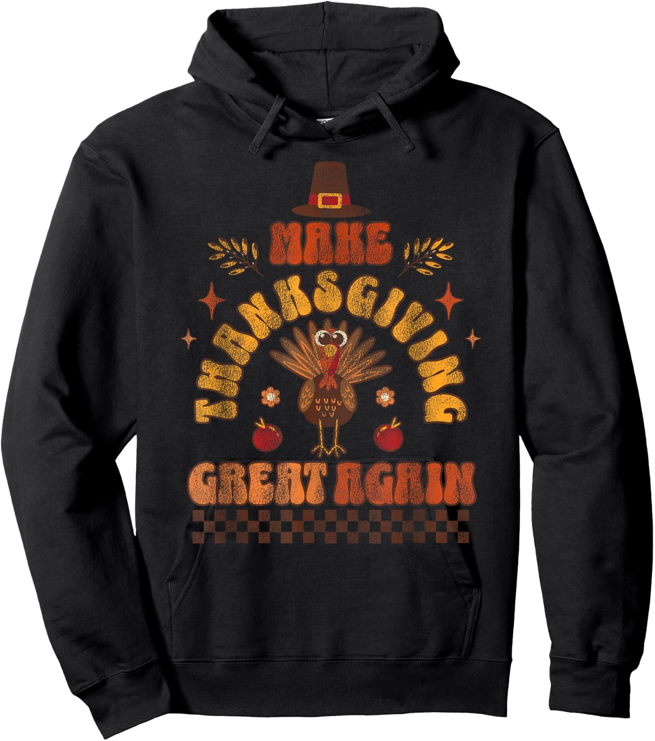 Make Thanksgiving Great Again! Funny Turkey Hoodie - Hoodie | Black