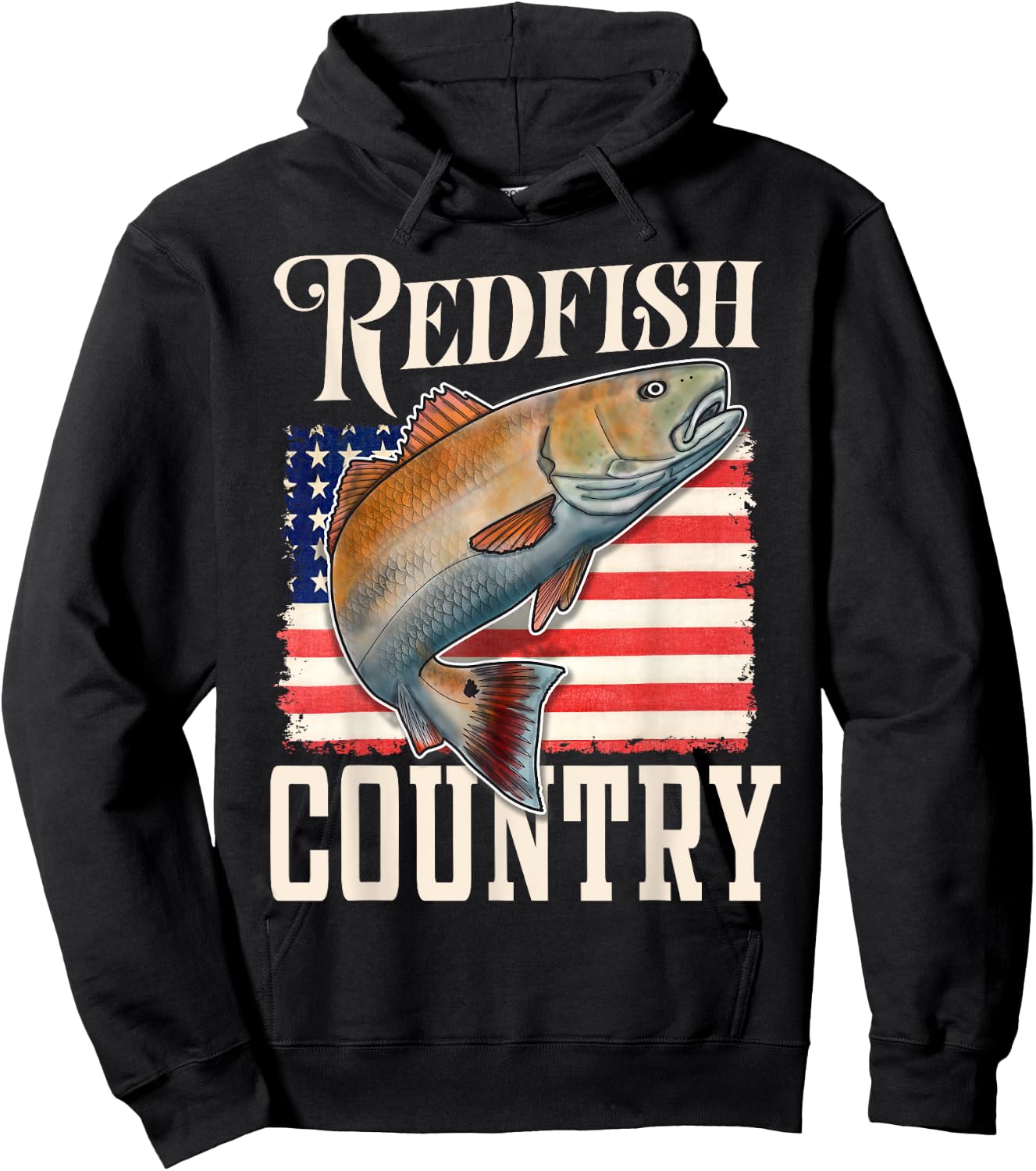 Redfish Country Saltwater Red Drum Fishing Hoodie - Hoodie | Black