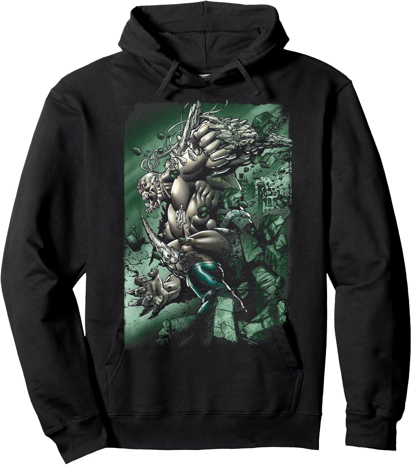 DC Comics Superman Doomsday Destruction - -Adults, Black, Small, Short Sleeve, Cotton Blend Hoodie - Hoodie | Black