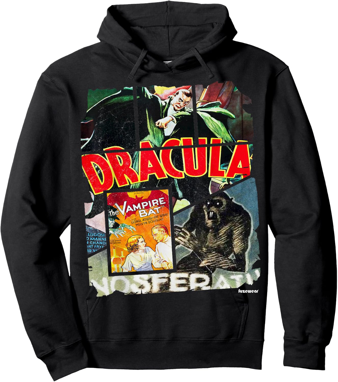 Vintage Style Horror Nosferatu Movie Poster Collage Hoodie - Hoodie | Black