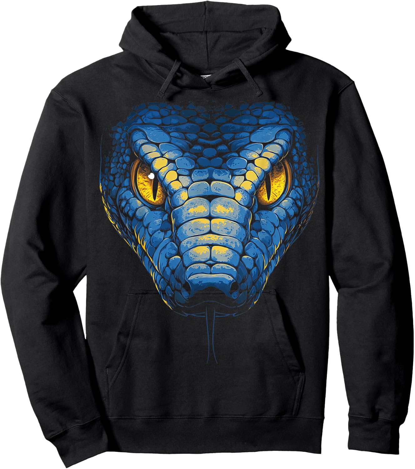Snake Animal Motif Blue Eyes Artwork Snake Hoodie - Hoodie | Black