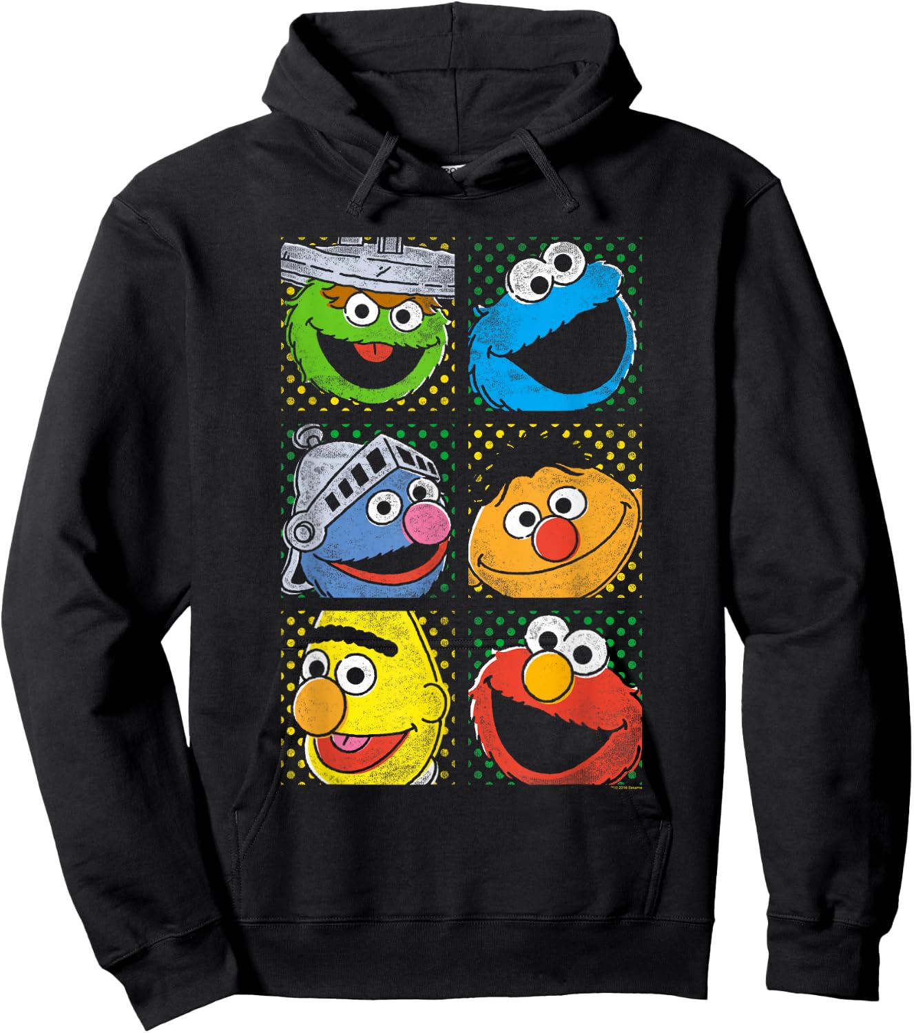 Sesame Street Group Squares Hoodie - Hoodie | Black