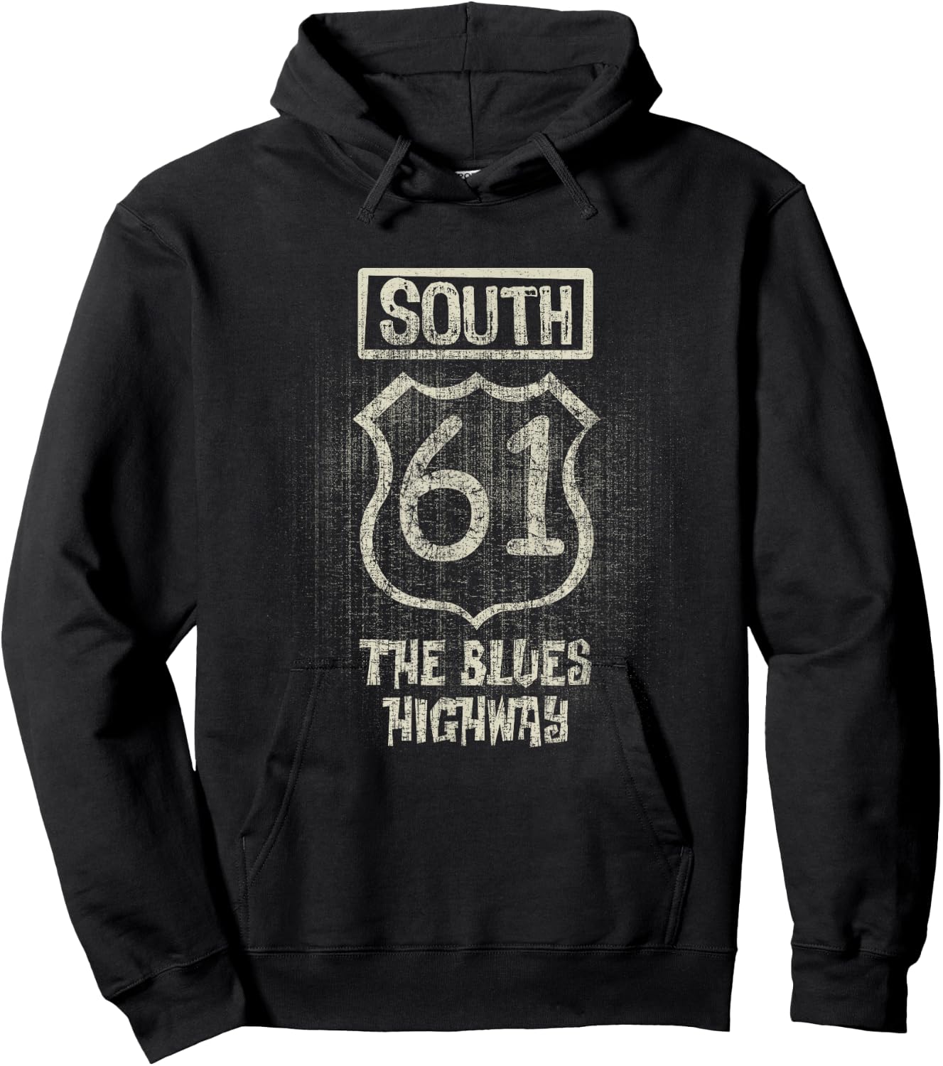South 61 The Blues Highway Vintage Hoodie - Hoodie | Black
