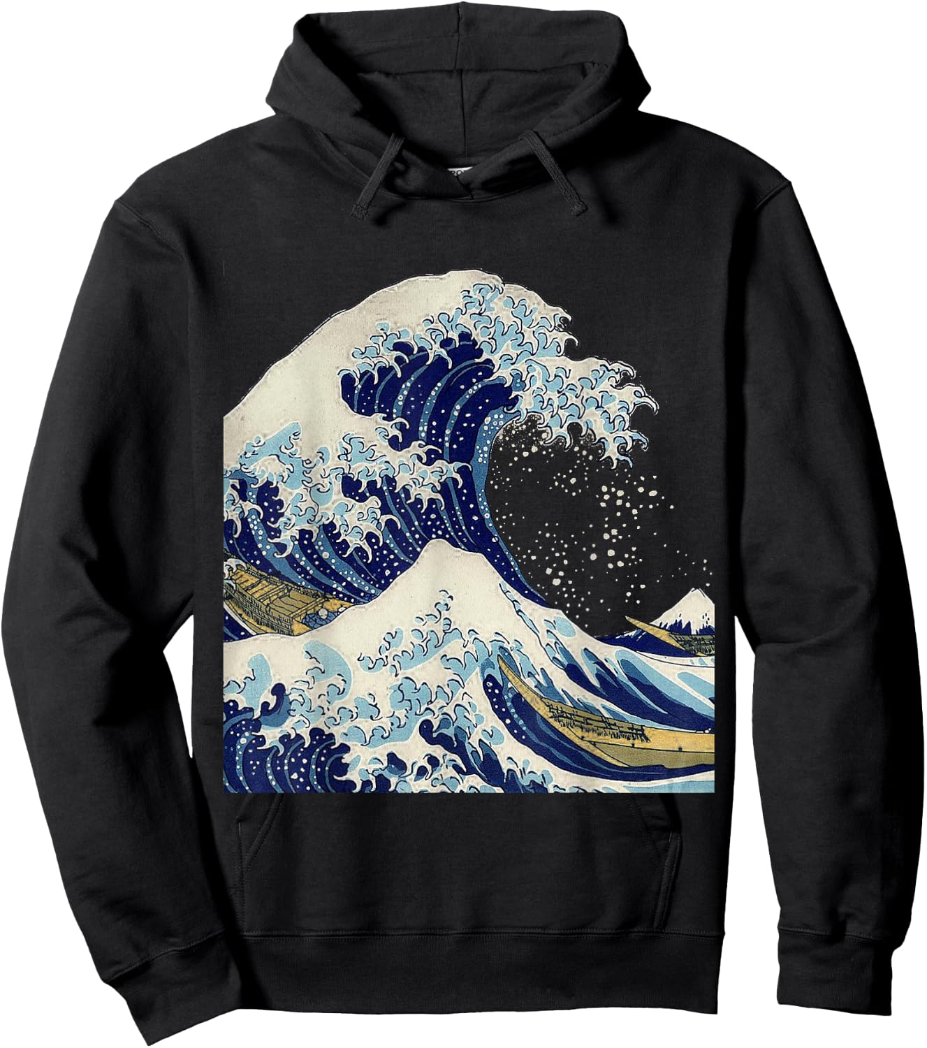 Kanagawa Hokusai Japanese Art The Great Wave Vintage Surfer Hoodie - Hoodie | Black