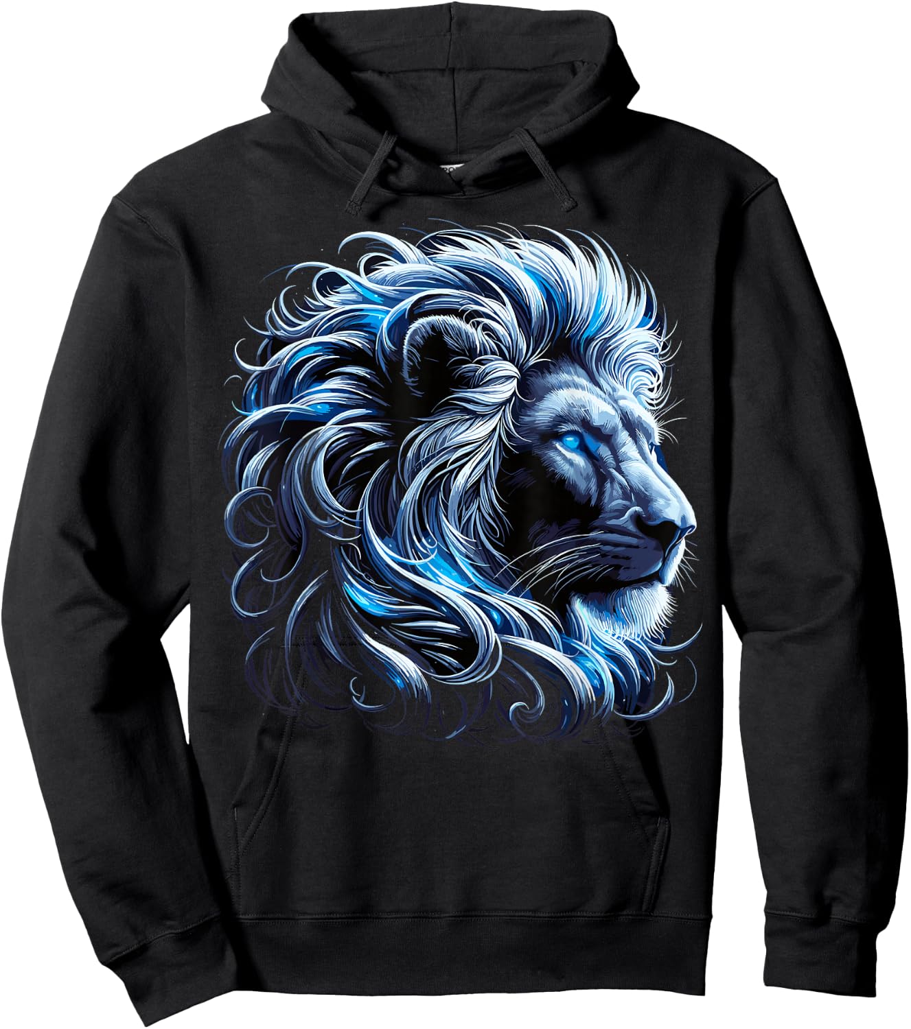Lion Blue Eyes Zoo Animal Lion Hoodie - Hoodie | Black