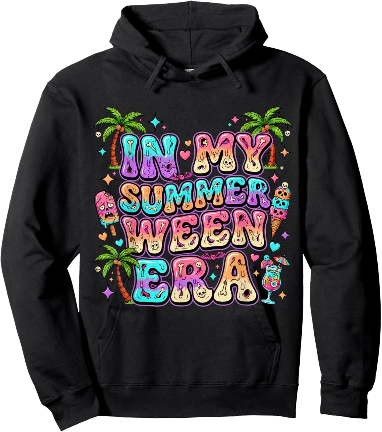 in My Summer Ween Era Spooky Summer Shirt Kids Hoodie - Hoodie | Black