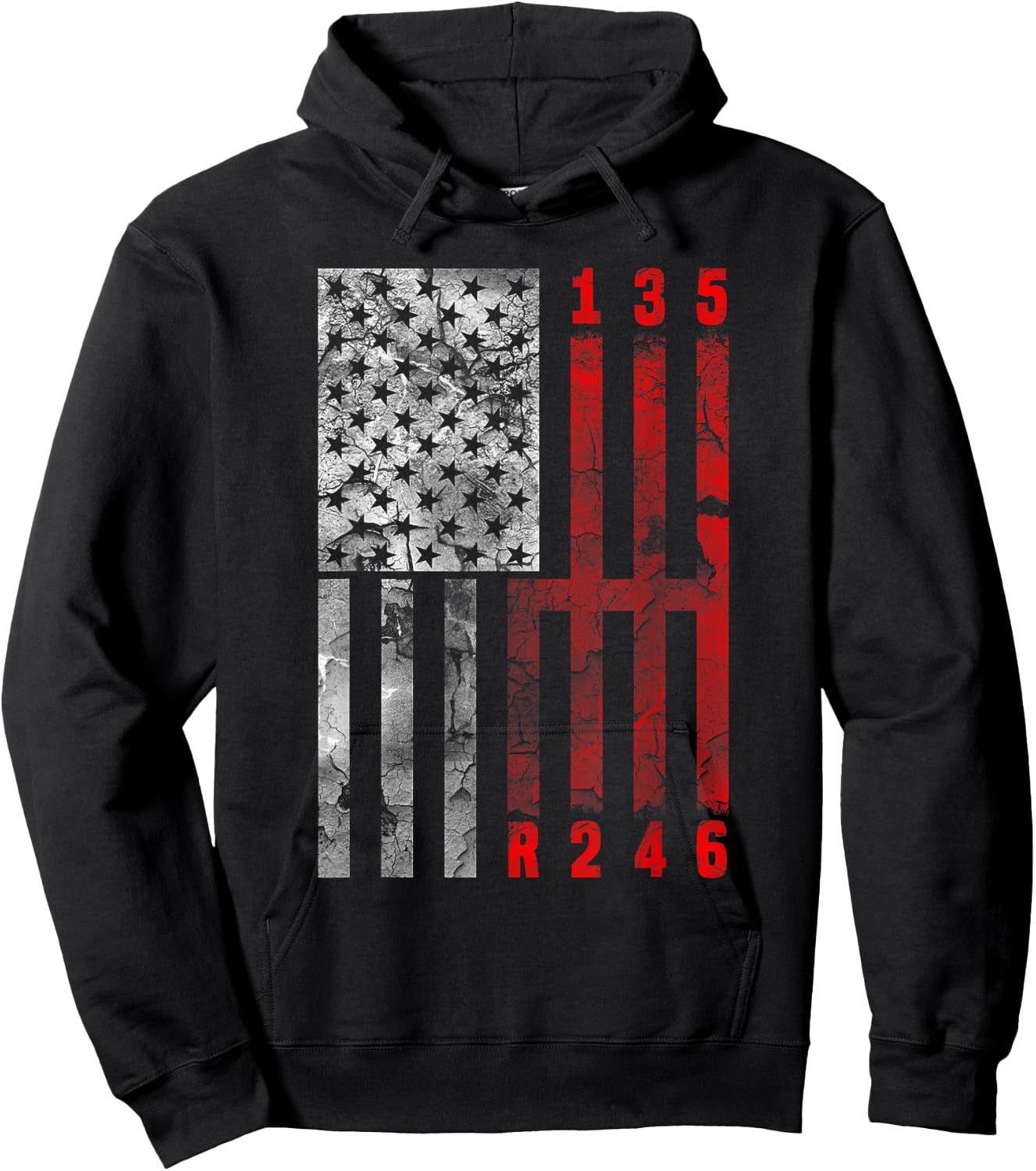 Stick Shift American Flag Muscle Car 6 Gears Mechanic Shirt Hoodie - Hoodie | Black