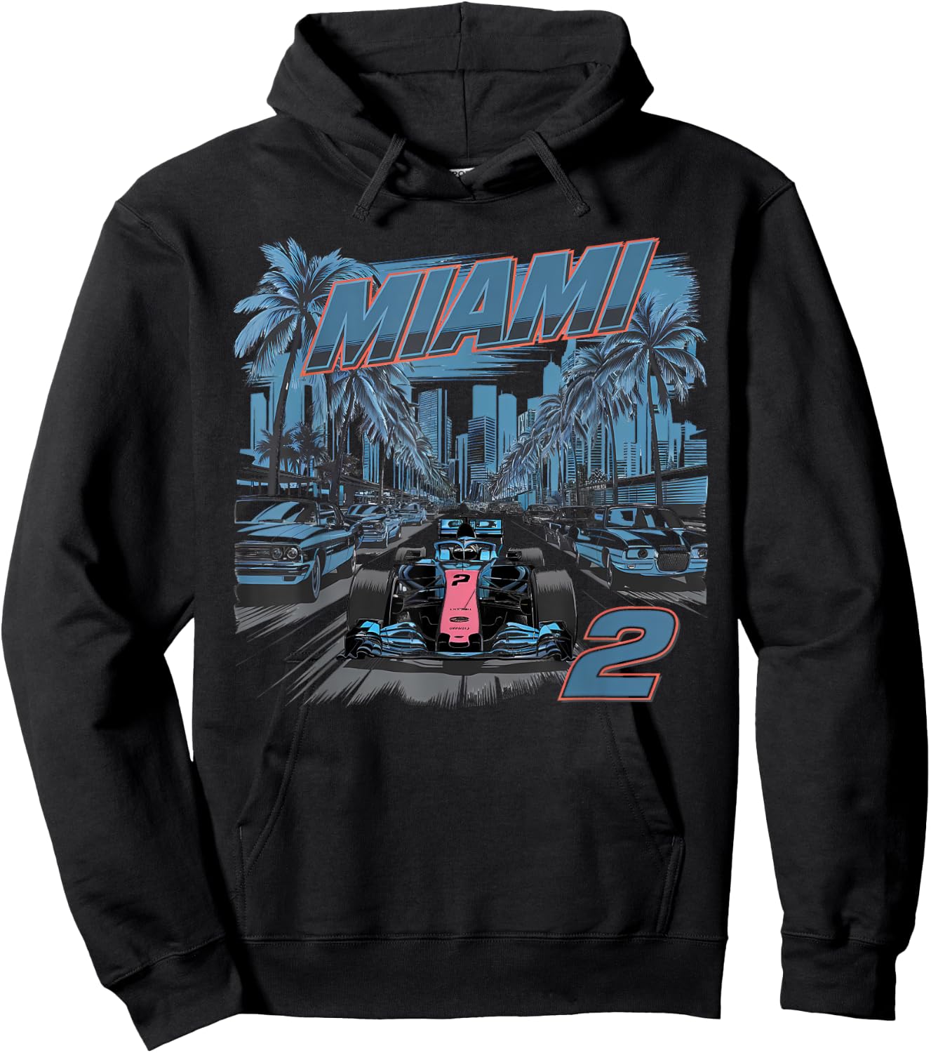 Miami Racing Gifts Men Women Race Car Racer Driver Hoodie - Hoodie | Black
