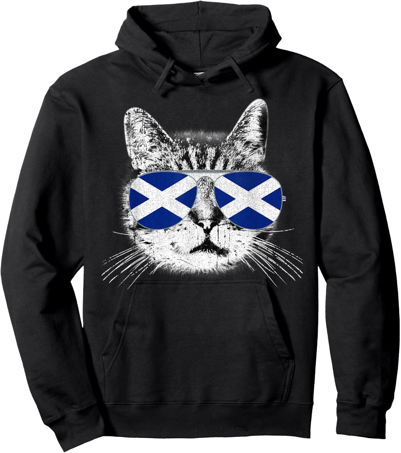 Scotland Scottish Flag Scot Cat Pride UK Men Women Gift Hoodie - Hoodie | Black
