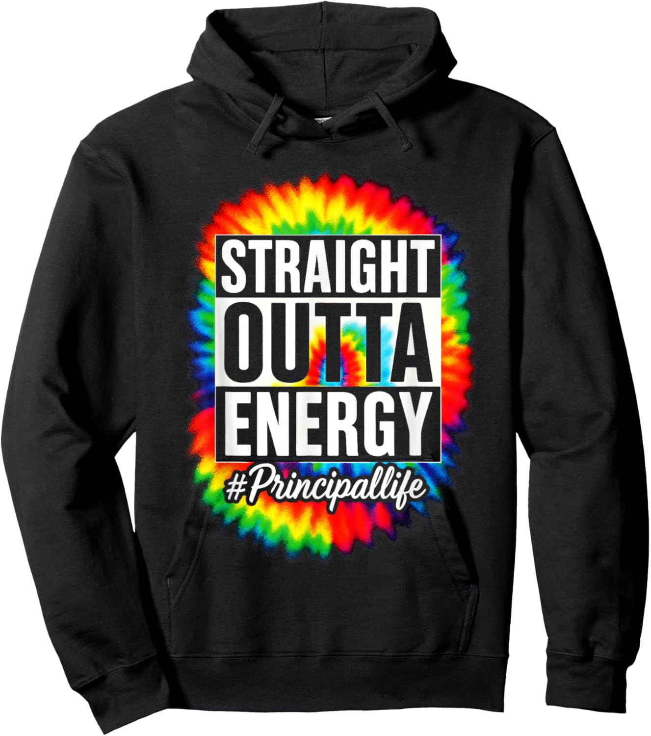 Straight Outta Energy - Principal Tie Dye Hoodie - Hoodie | Black