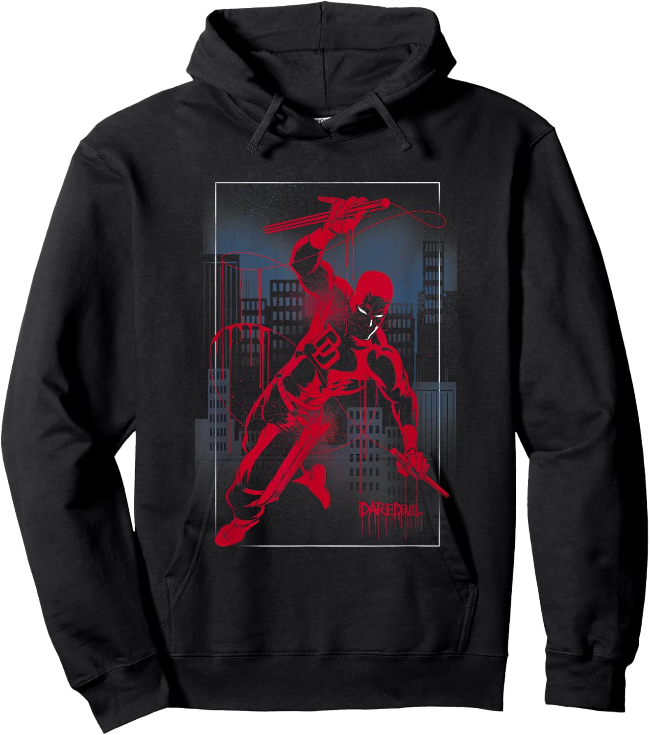 Marvel Daredevil City Skyline Graffiti Hoodie - Hoodie | Black