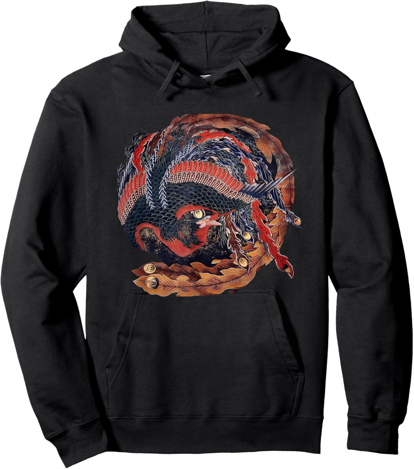 Phoenix by Katsushika Hokusai Hoodie - Hoodie | Black
