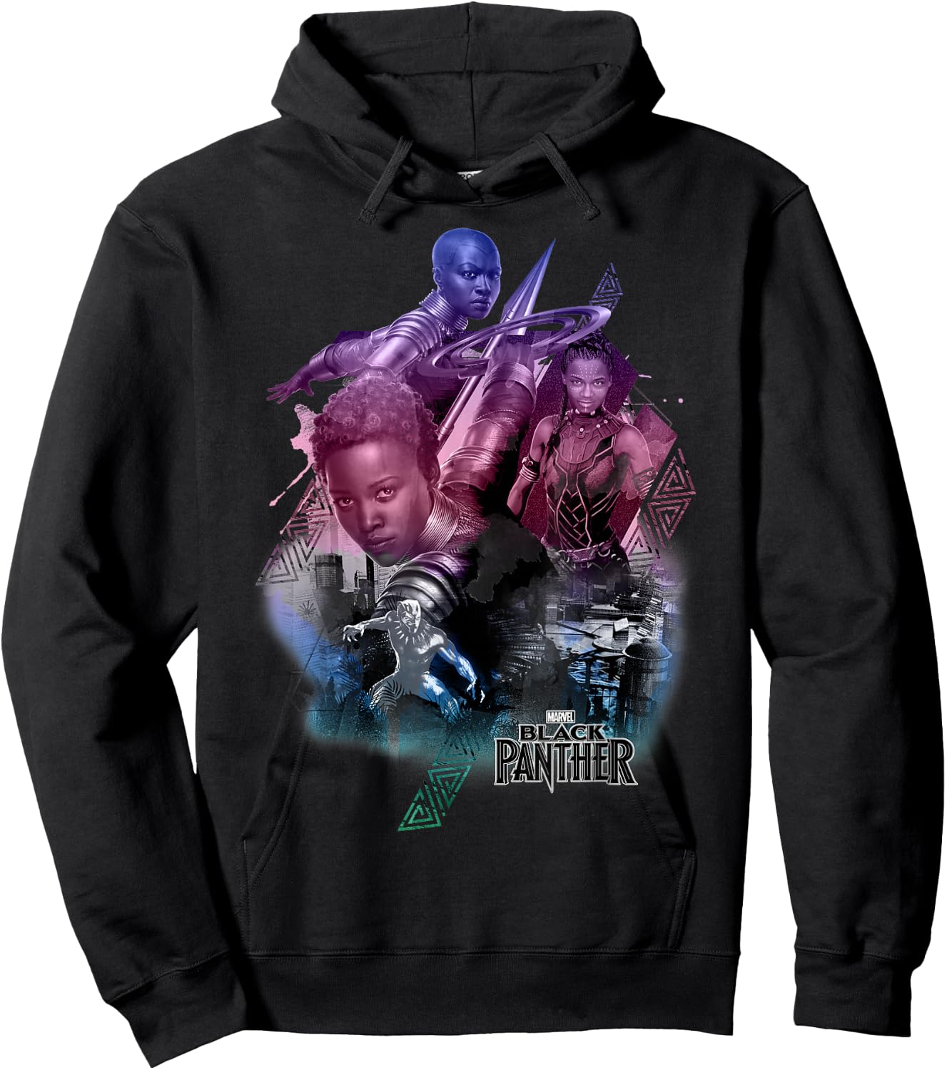 Marvel Black Panther Movie Heroine Poses Graphic Hoodie - Hoodie | Black