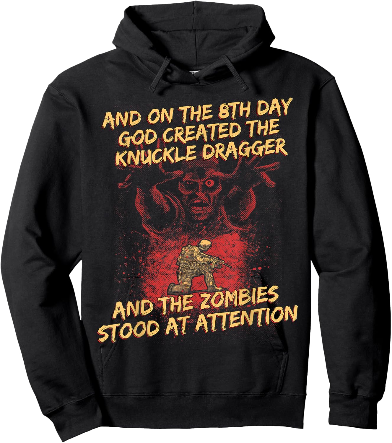 Knuckle Dragger Zombies Halloween Military Gift Hoodie - Hoodie | Black