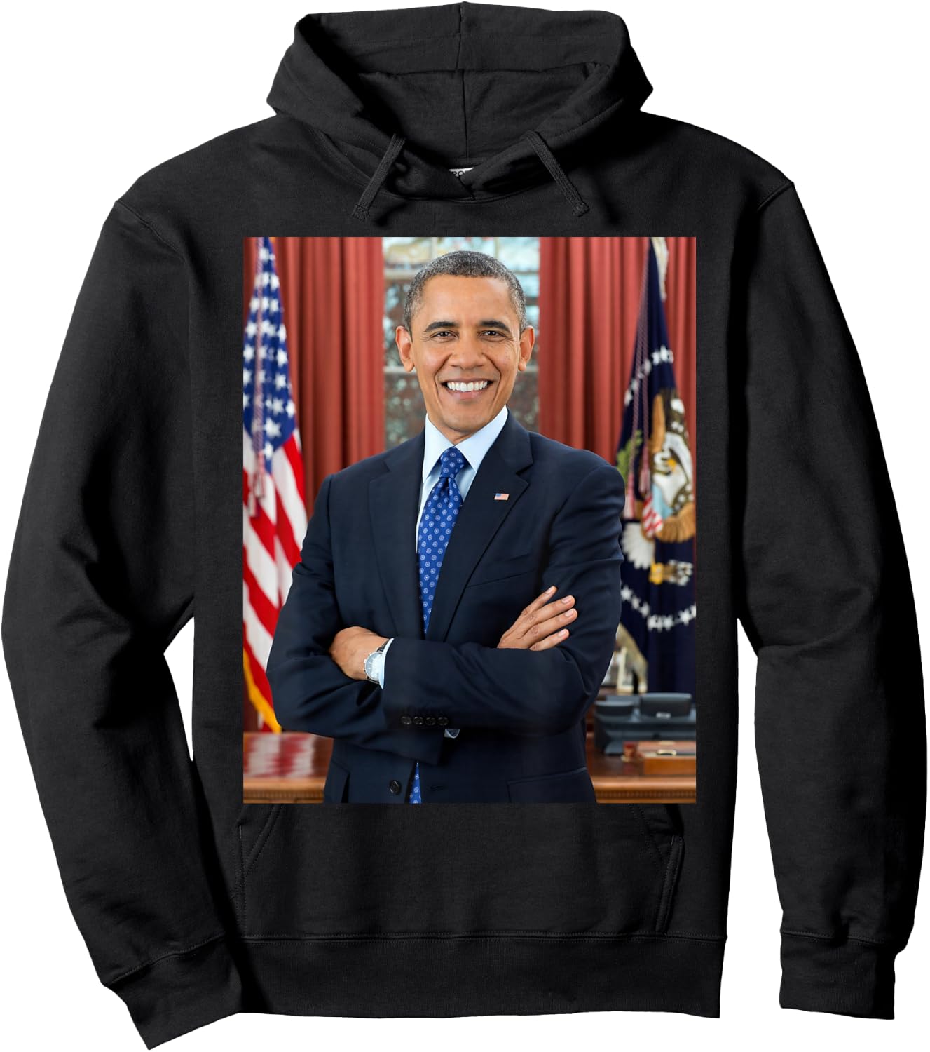 Barack Obama Photo 44th President POTUS Patriotic Democrat Hoodie - Hoodie | Black