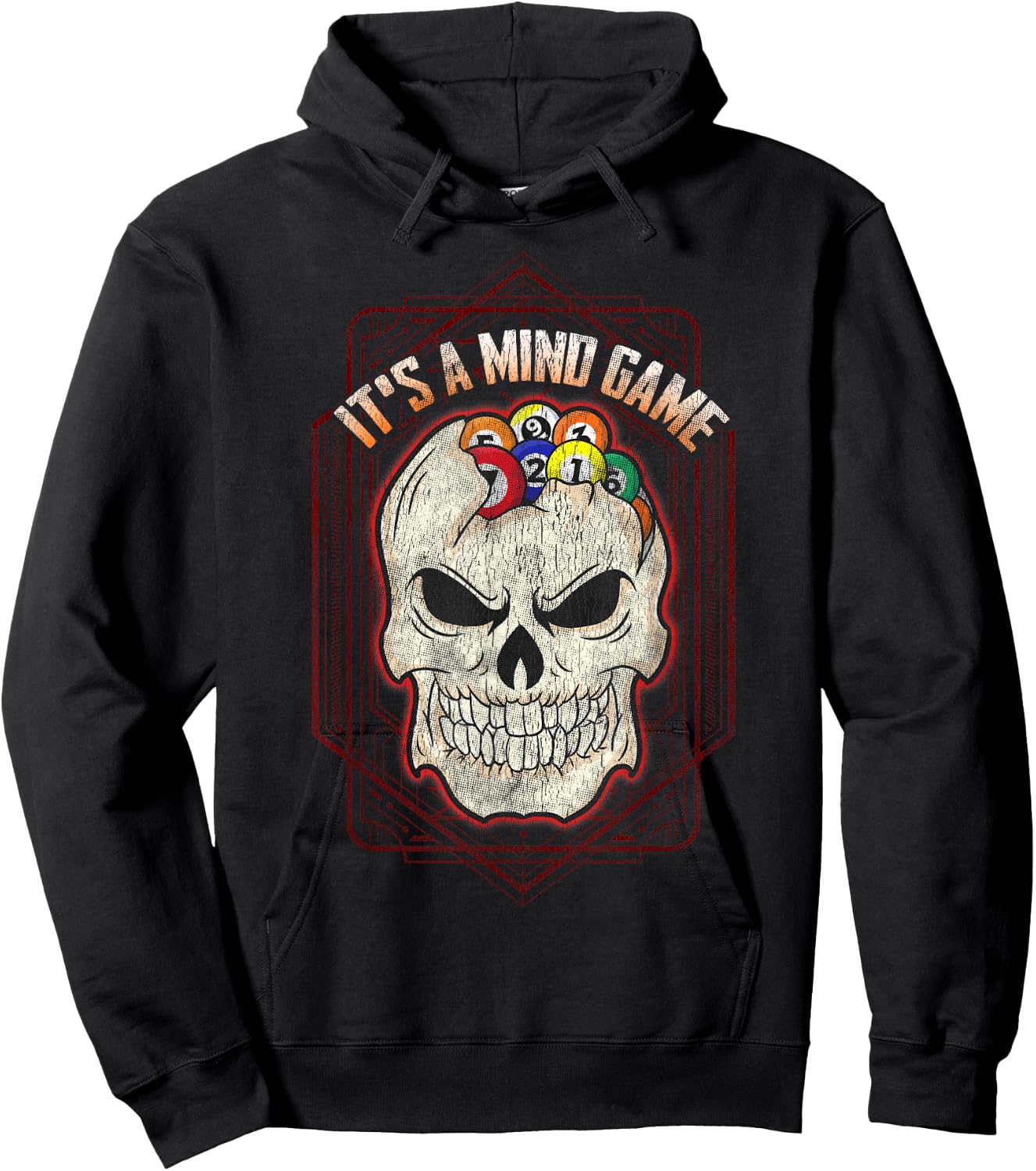 Billiards Skull Pool Balls It's a Mind Game Hoodie - Hoodie | Black