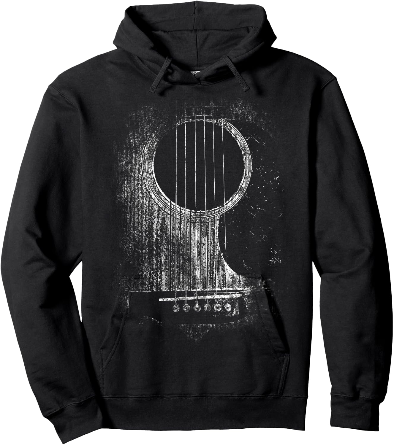 Acoustic Guitar Player Six String Classic Rock & Roll Hoodie - Hoodie | Black