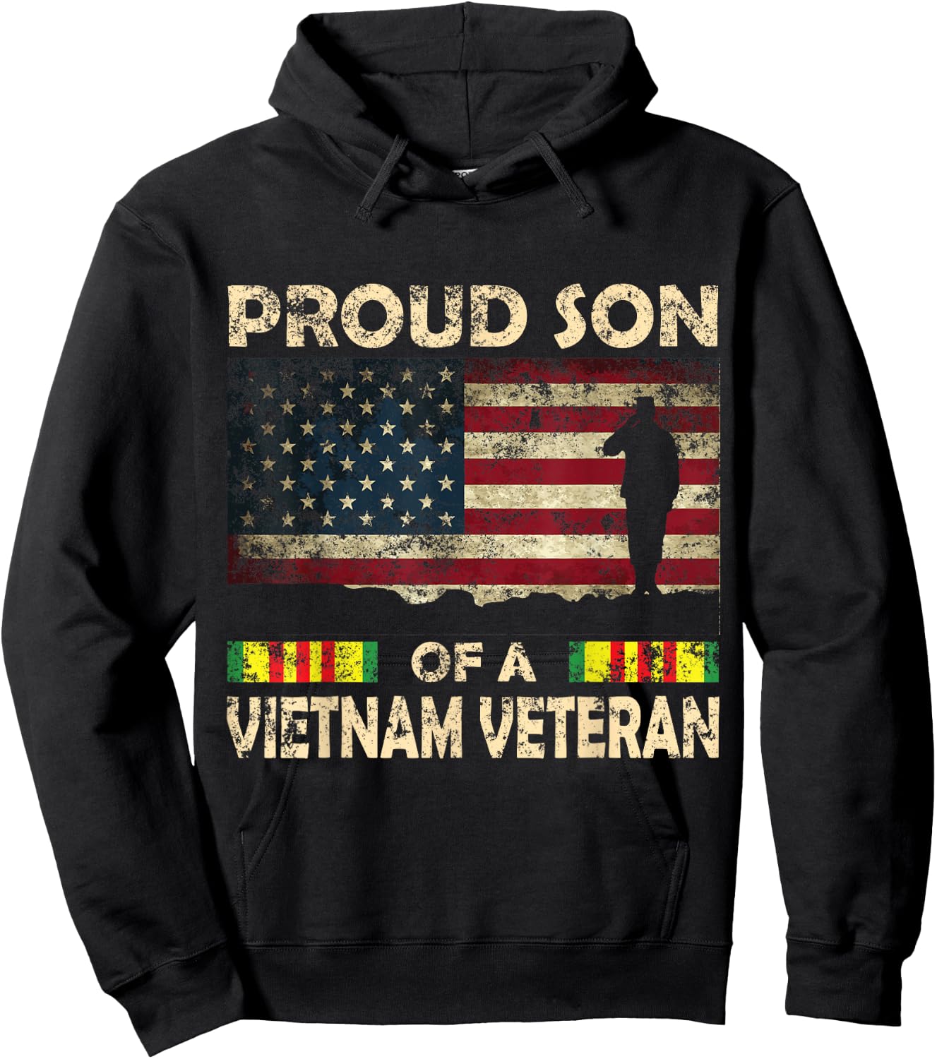 Proud son of Vietnam Veteran Shirt American Flag Women Men Hoodie - Hoodie | Black