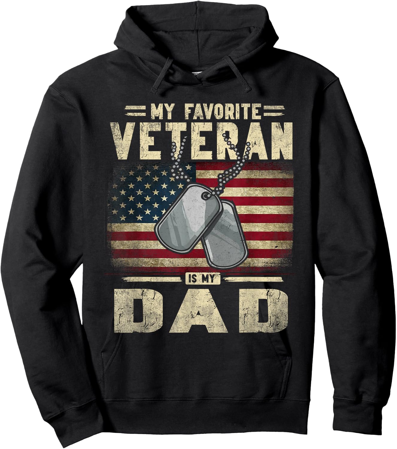 Father's Day Veterans Day My Favorite Veteran Is My Dad Hoodie - Hoodie | Black