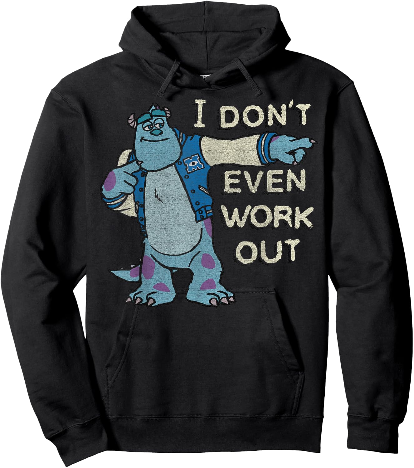 Disney Monsters University I Don't Even Work Out Sulley Hoodie - Hoodie | Black