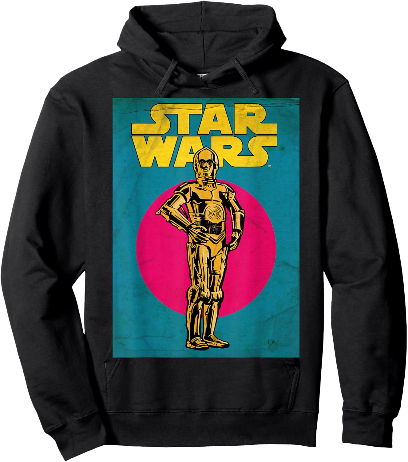 Star Wars C-3PO Vintage Trading Card Graphic Hoodie - Hoodie | Black