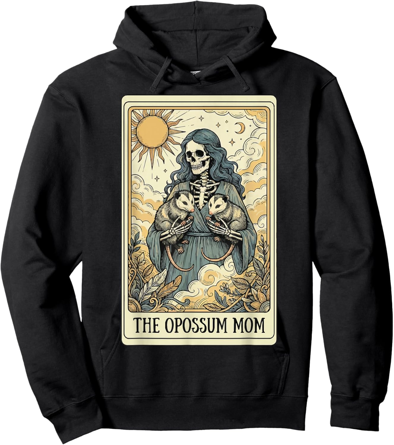 The Opossum Mom Tarot Card Hoodie - Hoodie | Black