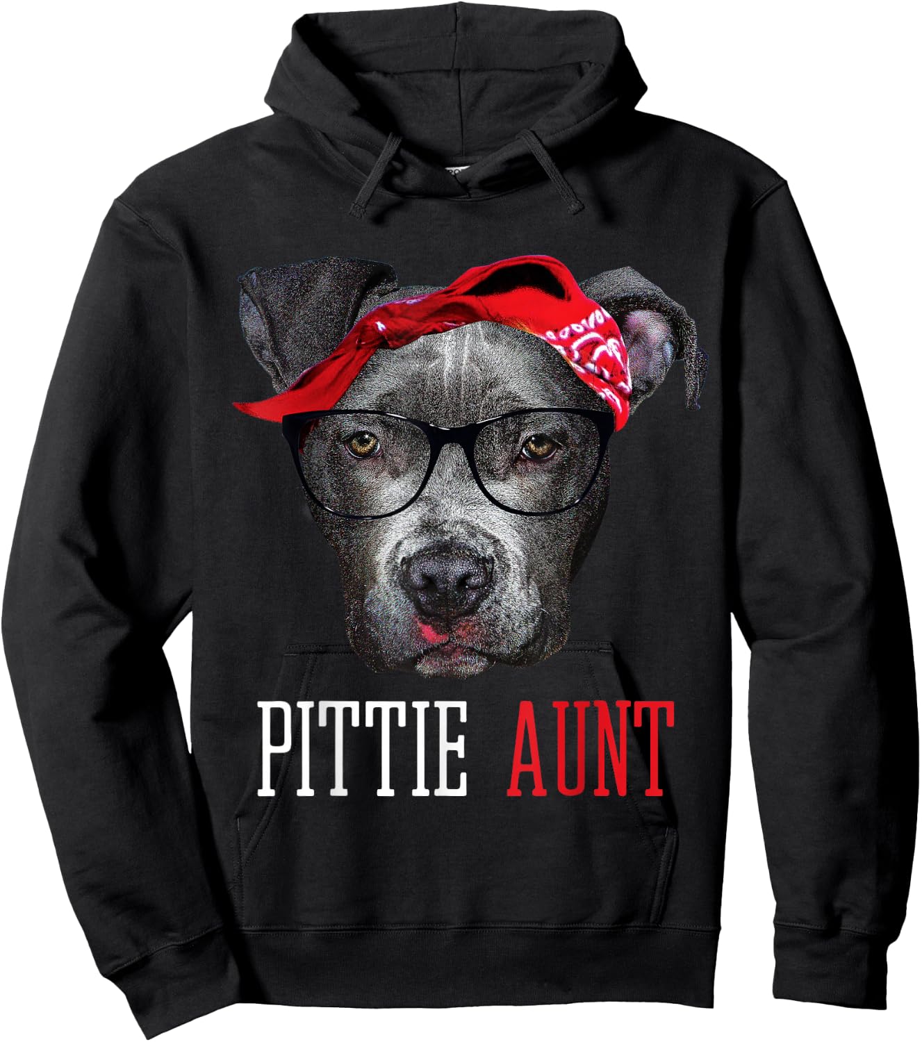 Pittie Aunt Auntie Pitbull Dog Lovers Gift Women Hoodie - Hoodie | Black