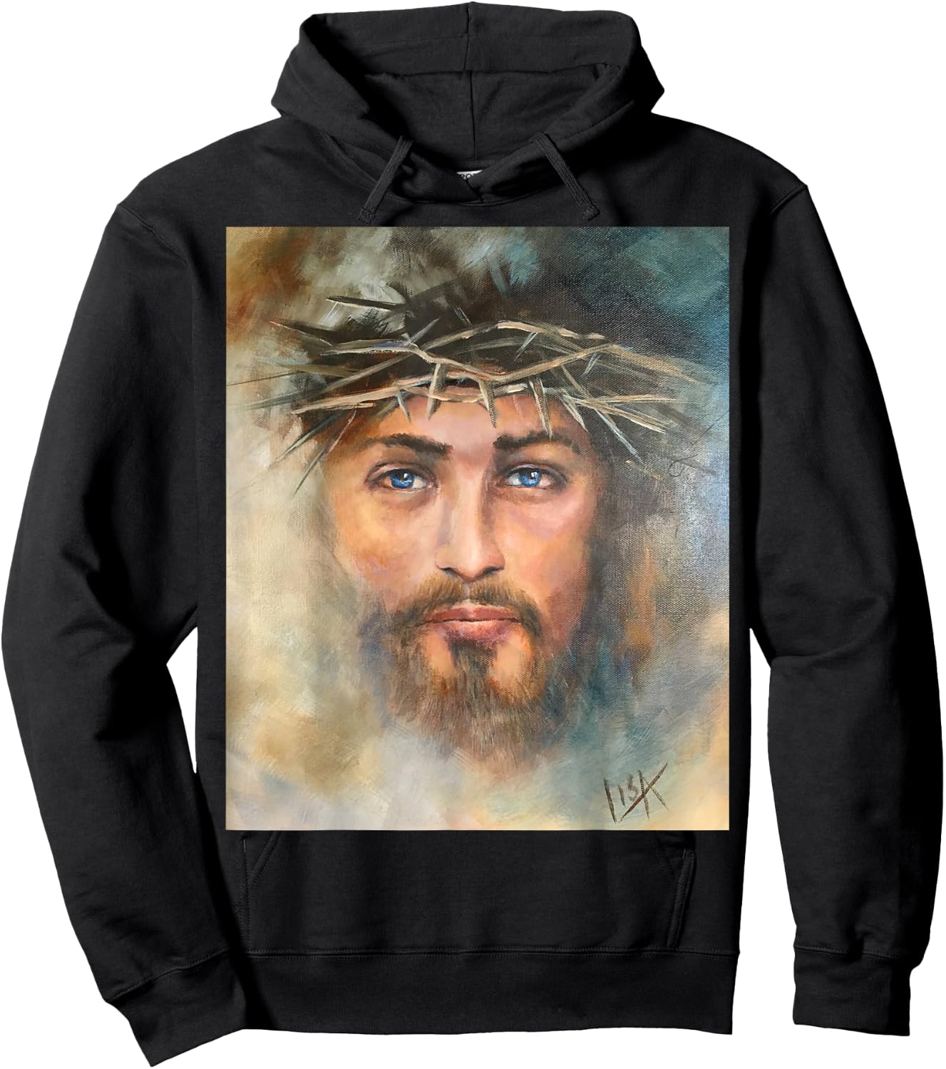 Religious Jesus Hand Painting Hoodie - Hoodie | Black