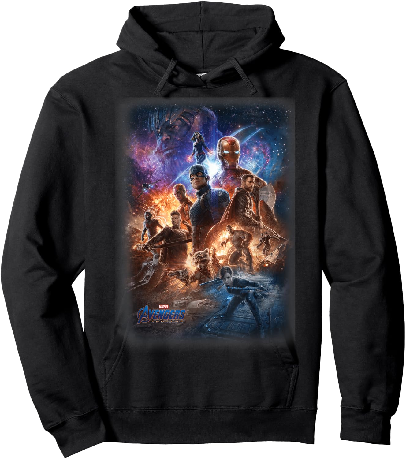Marvel Avengers Endgame Galaxy Movie Poster Group Shot Hoodie - Hoodie | Black