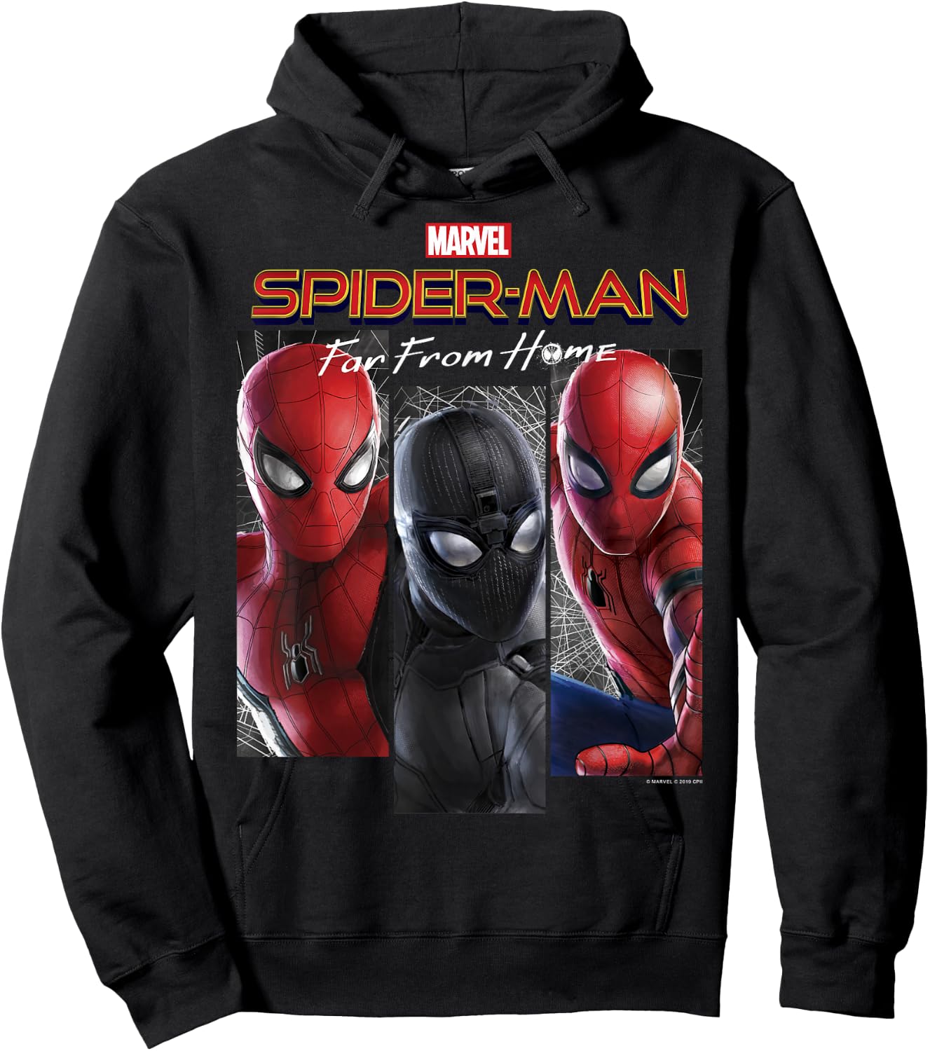 Marvel Spider-Man Far From Home Suit Panel Logo Hoodie - Hoodie | Black