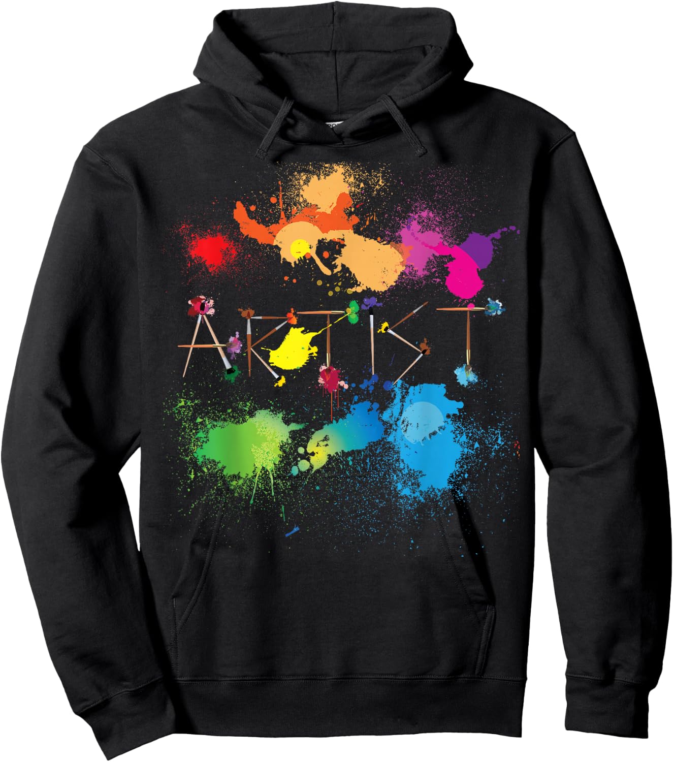 Artist Messy Painters Funny Paint Splatter Art Hoodie - Hoodie | Black