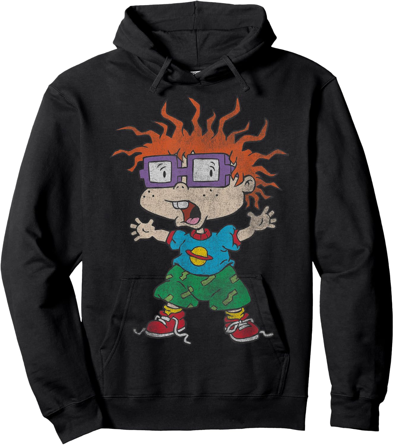 Nickelodeon Rugrats Chuckie Feature Character Hoodie - Hoodie | Black