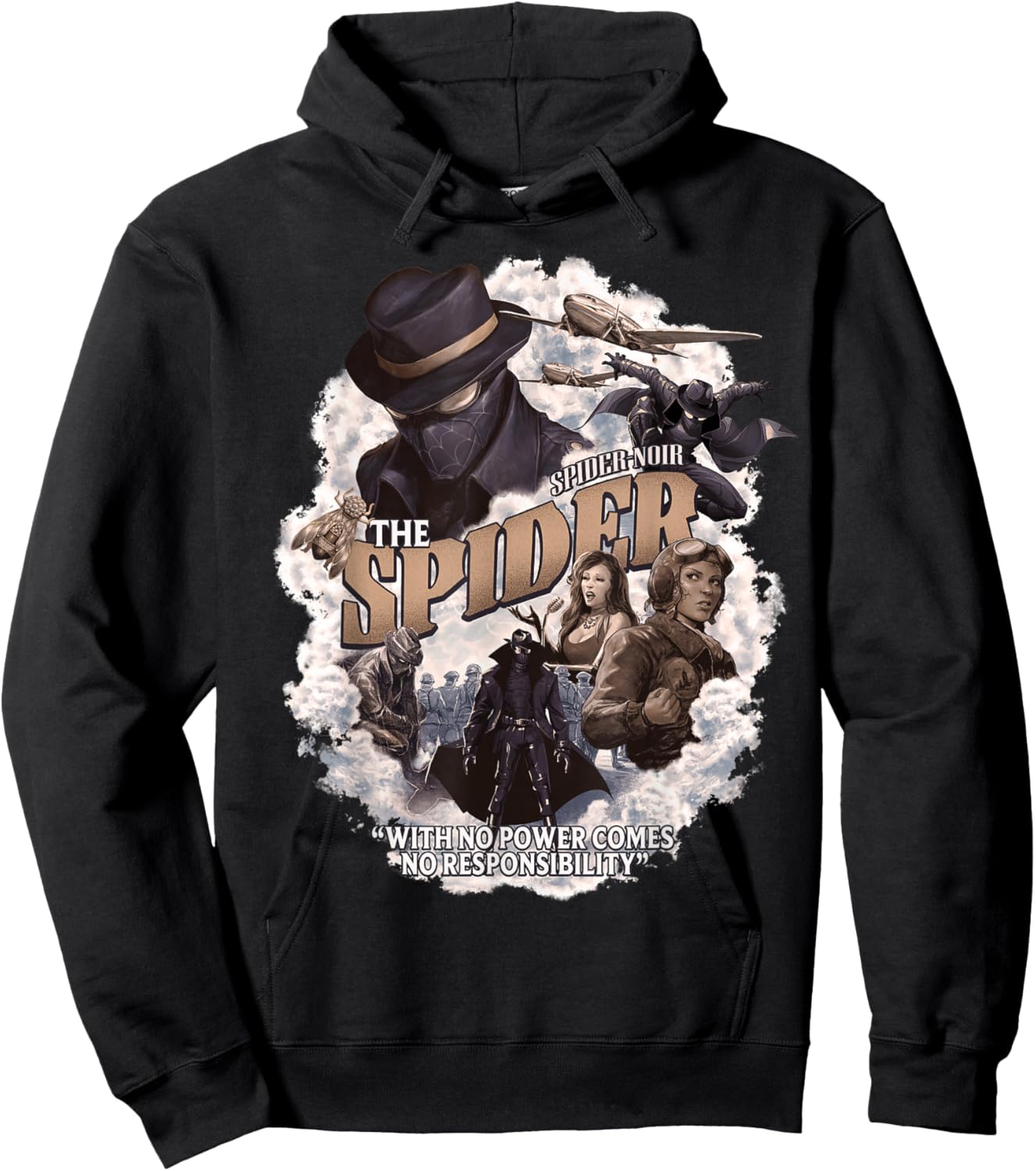Marvel Spider-Man Spider-Noir No Power No Responsibility Hoodie - Hoodie | Black