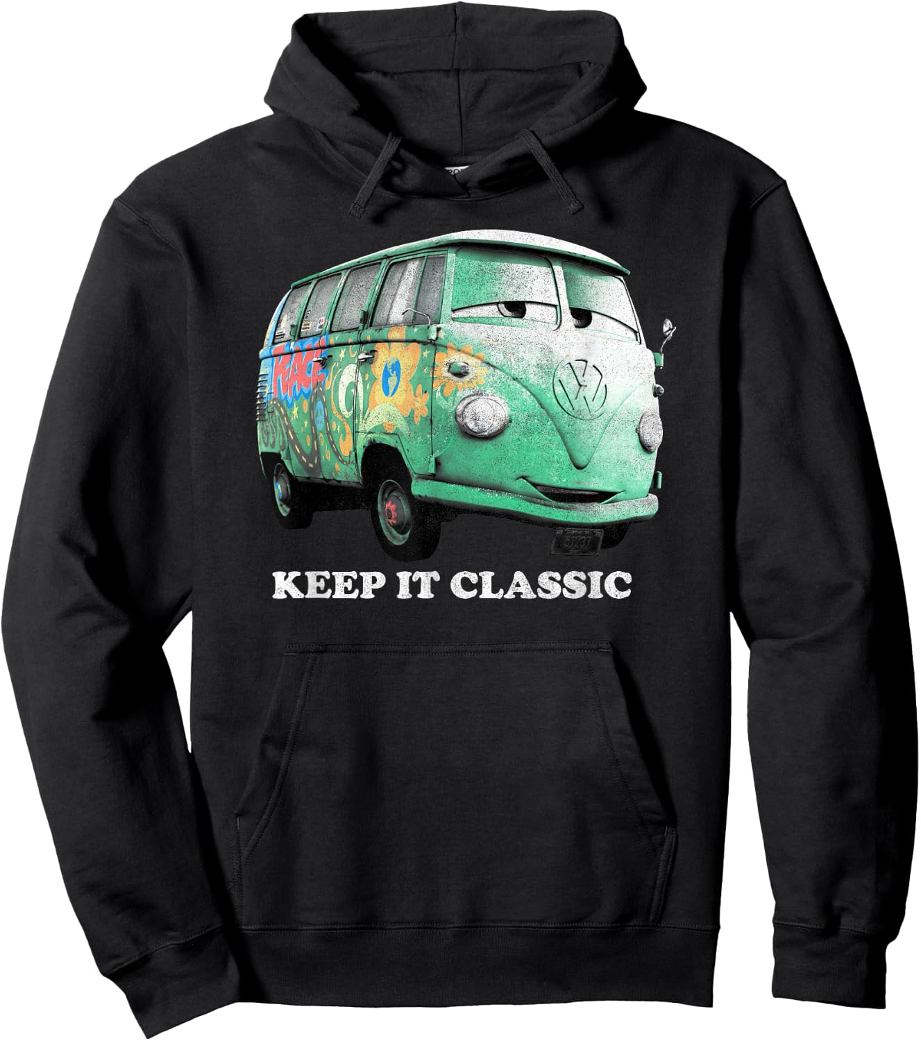 Disney Pixar Cars Fillmore Keep It Classic Groovy Bus Logo Hoodie - Hoodie | Black