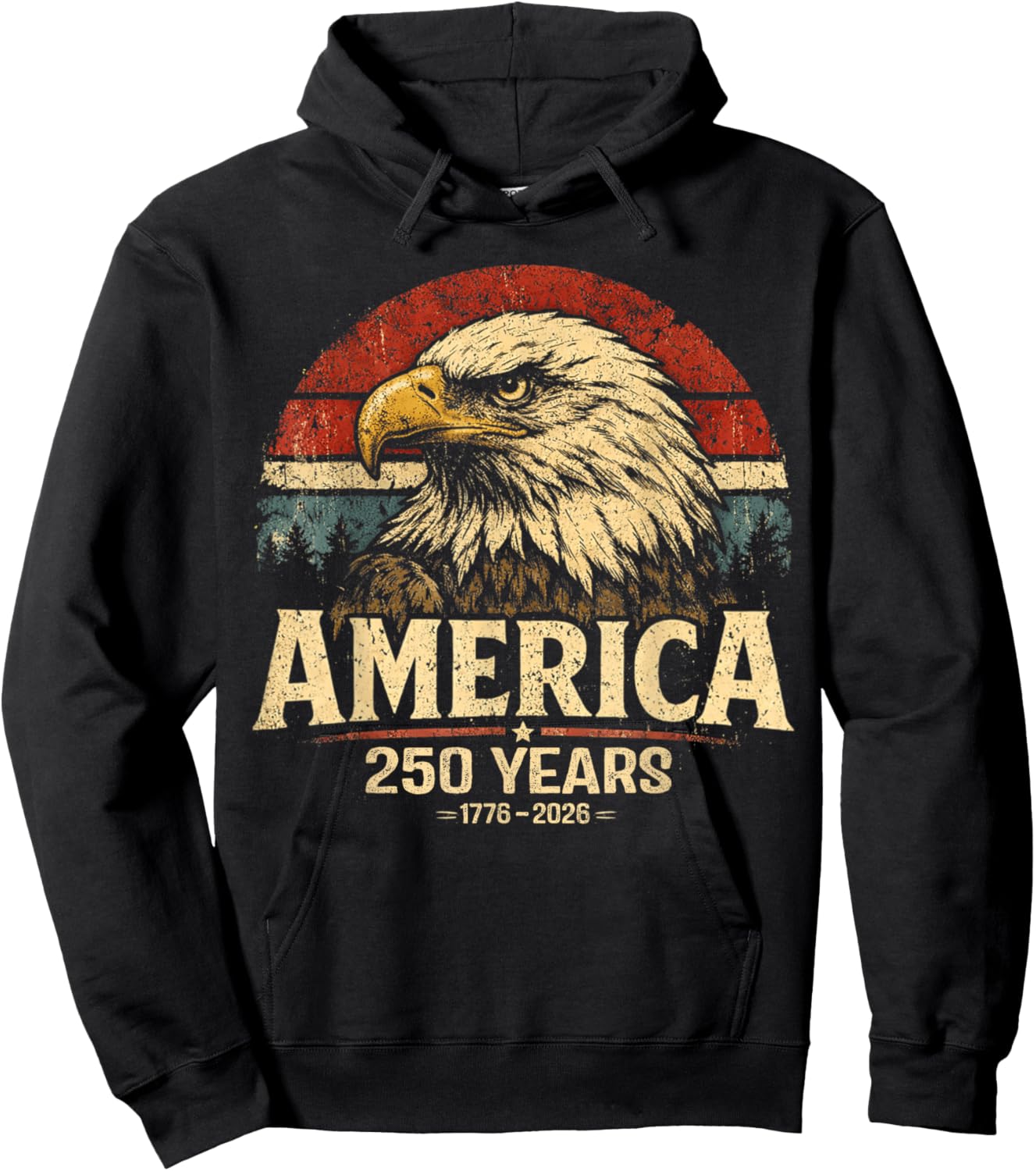 America Retro 250 Years 250th Anniversary USA 1776 2026 Hoodie - Hoodie | Black
