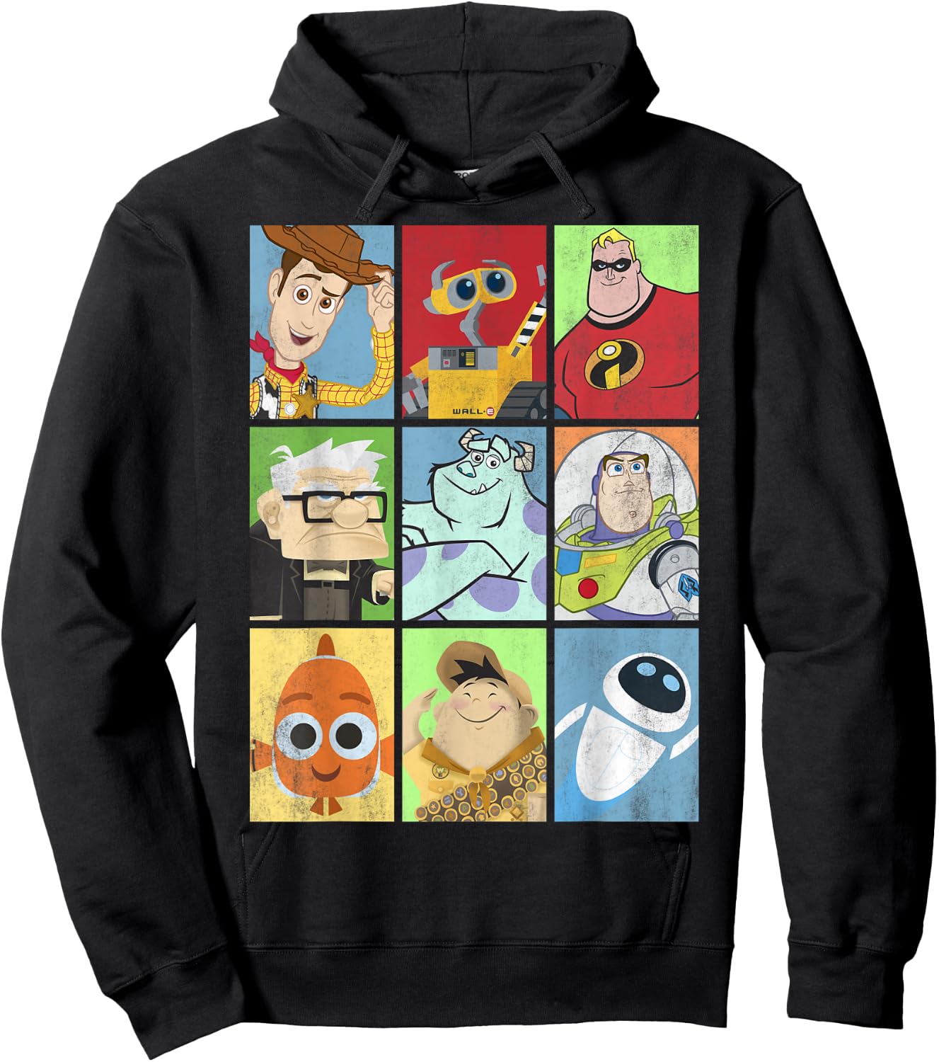 Disney Pixar Collection Iconic Characters Box Up Vintage Hoodie - Hoodie | Black