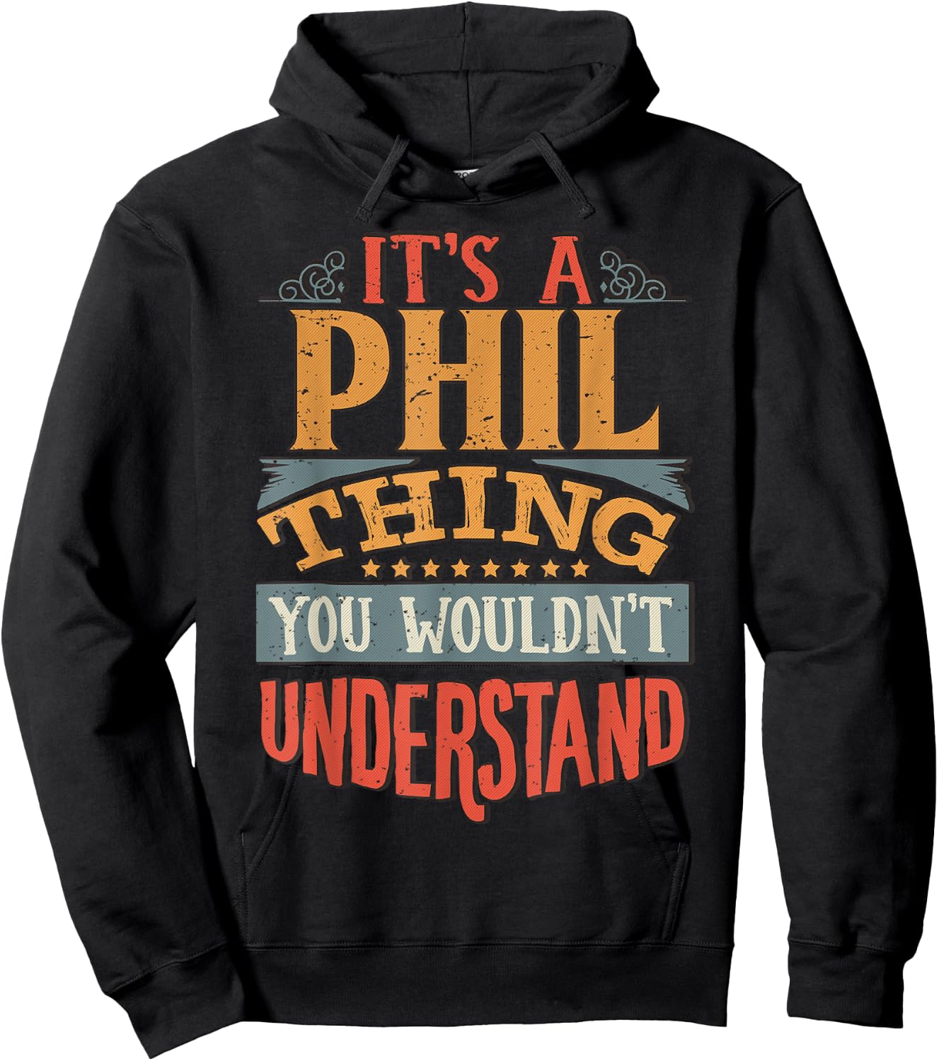Phil Name Hoodie - Hoodie | Black
